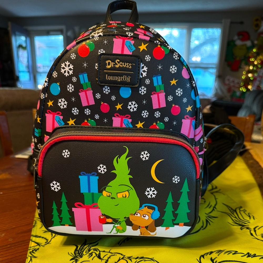 Baby Grinch LoungeFly mini backpack